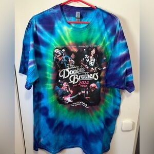 The Doobie Brothers 2024 Tour Tie Dye T Shirt Sz 2XL Never Worn Double Sided